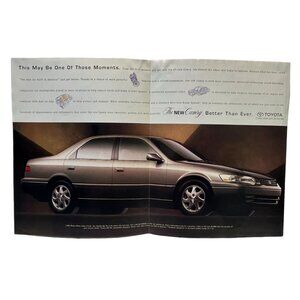 1997 Toyota Camry Print Ad Vintage 90s 2 Page Auto Color Ad Cars